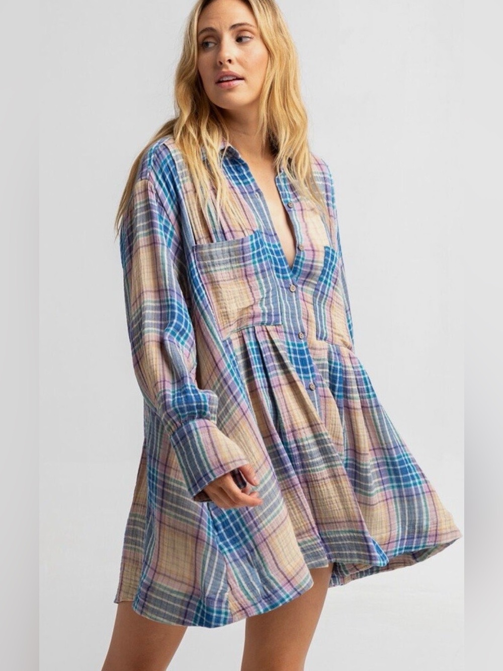 Free People The Voyage Shirtdress Tunic, Sunrise Combo